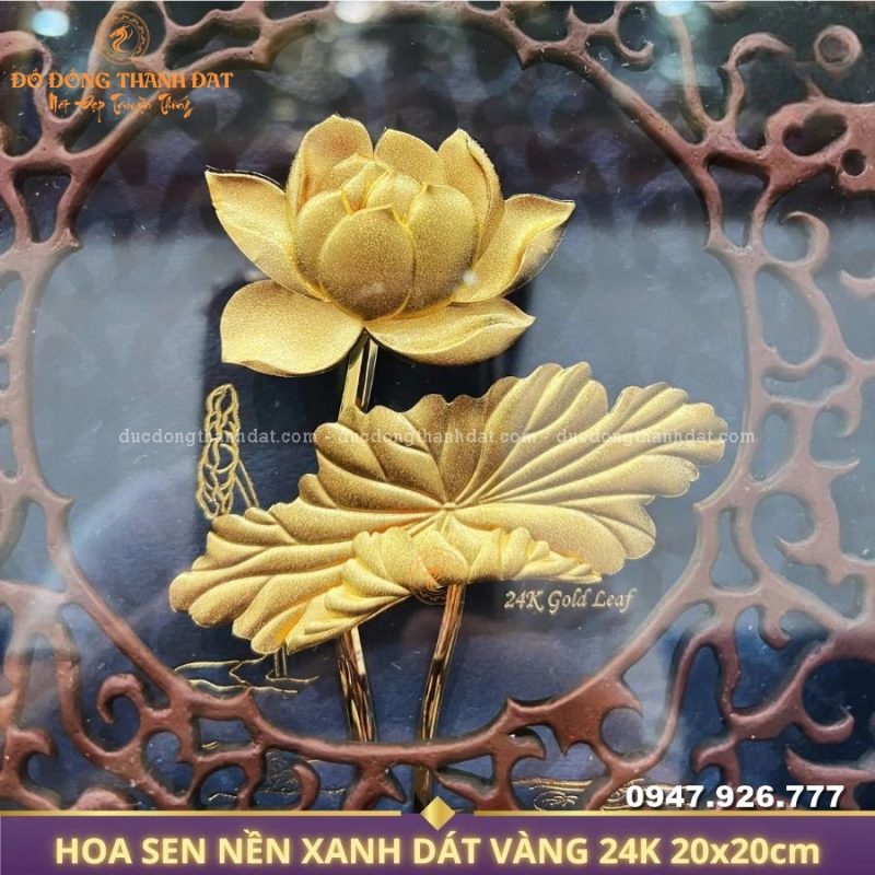 TranhHoaSenDatVang24k 