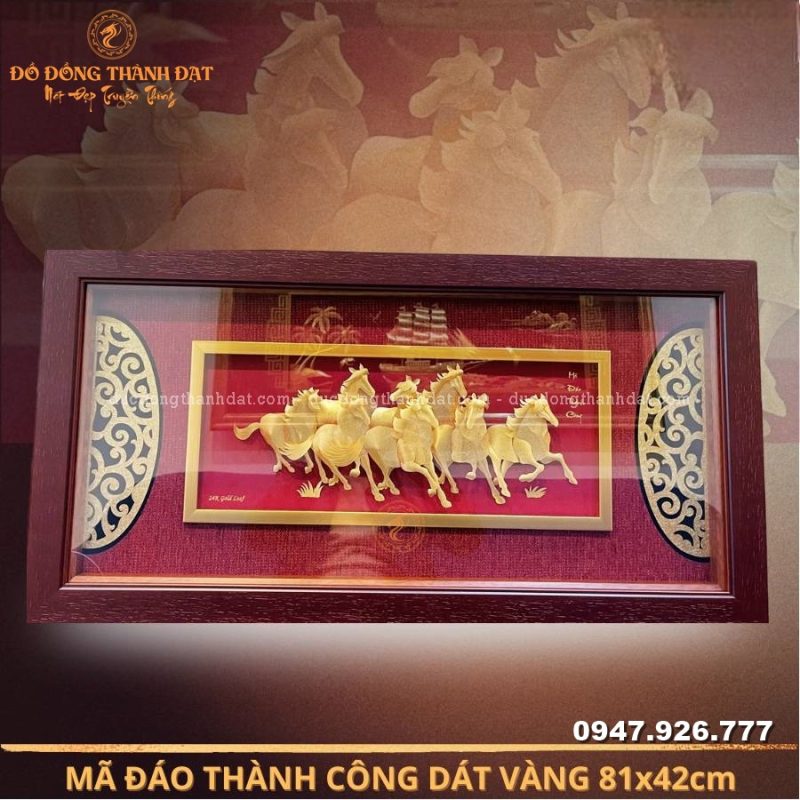 TranhMaDaoThanhCongMaVang24k81x42NenDo