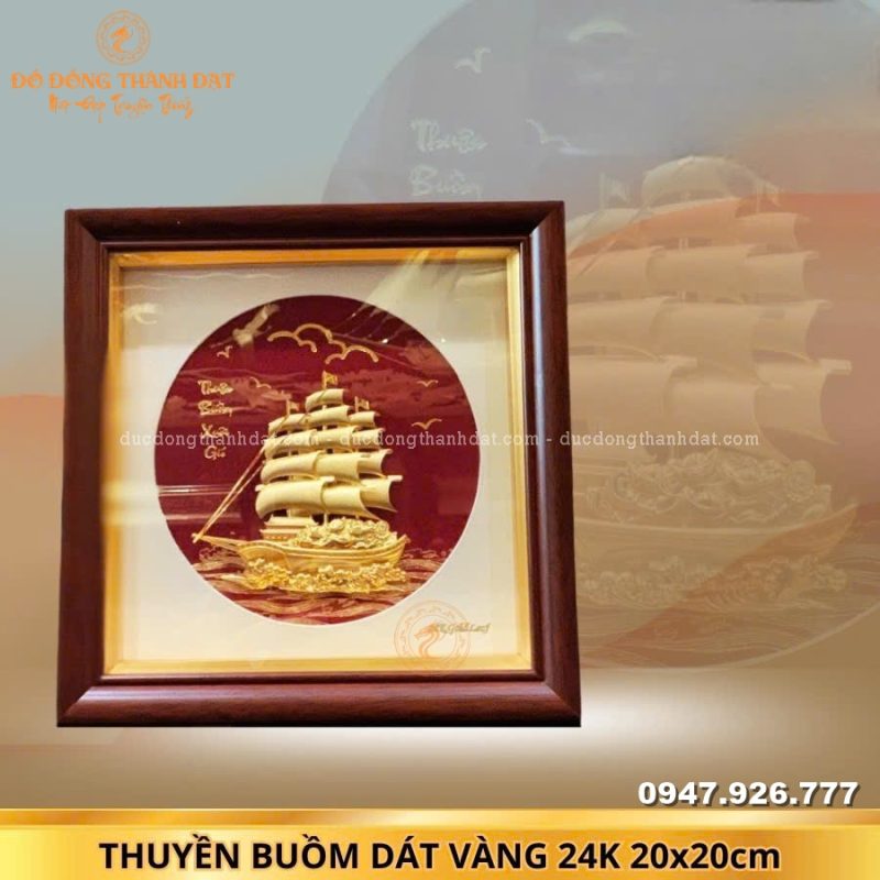 TranhThuyenMaVang24k20x20cm