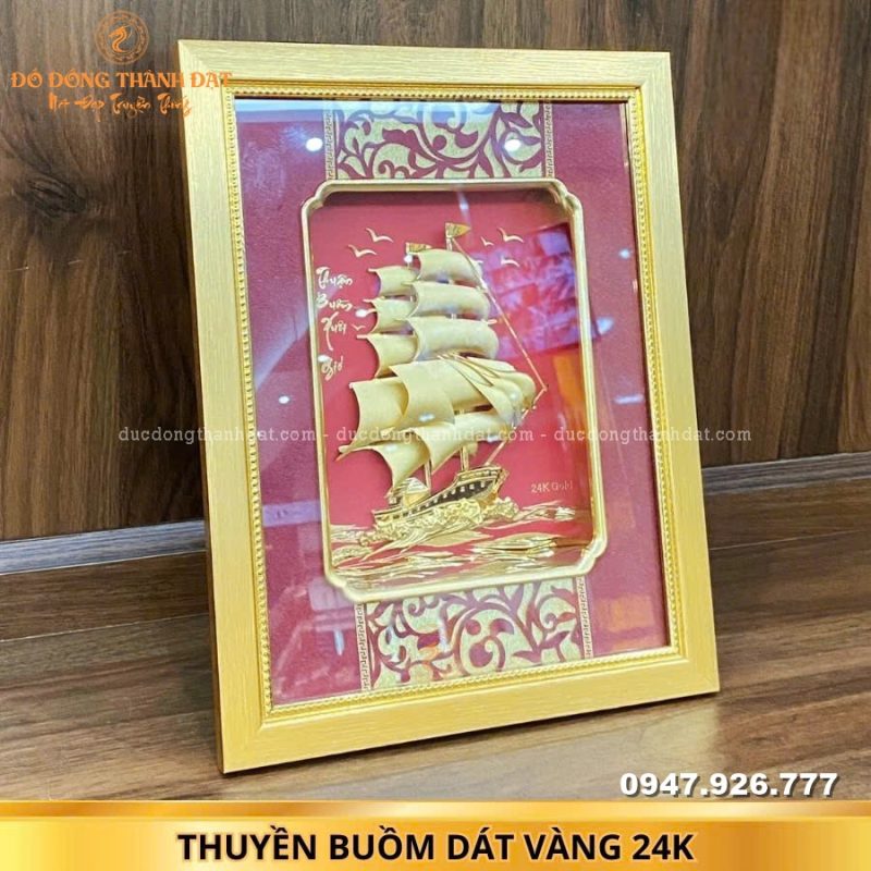 TranhThuyenMaVang24kNenDo