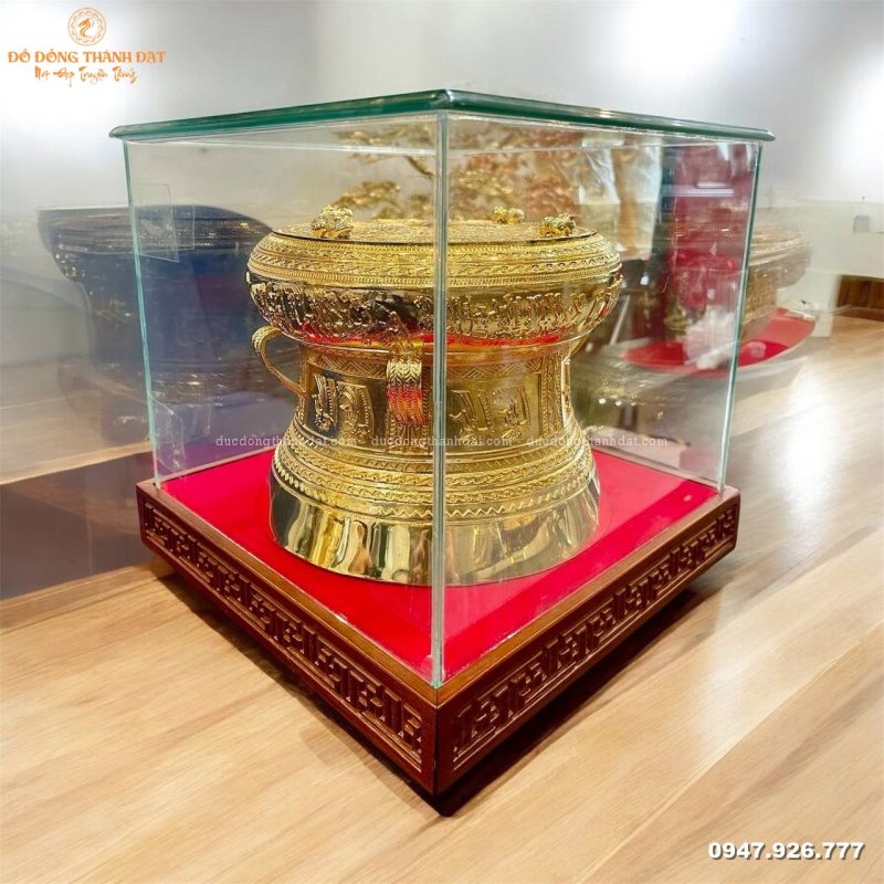 Trống đồng mạ vàng 24k 