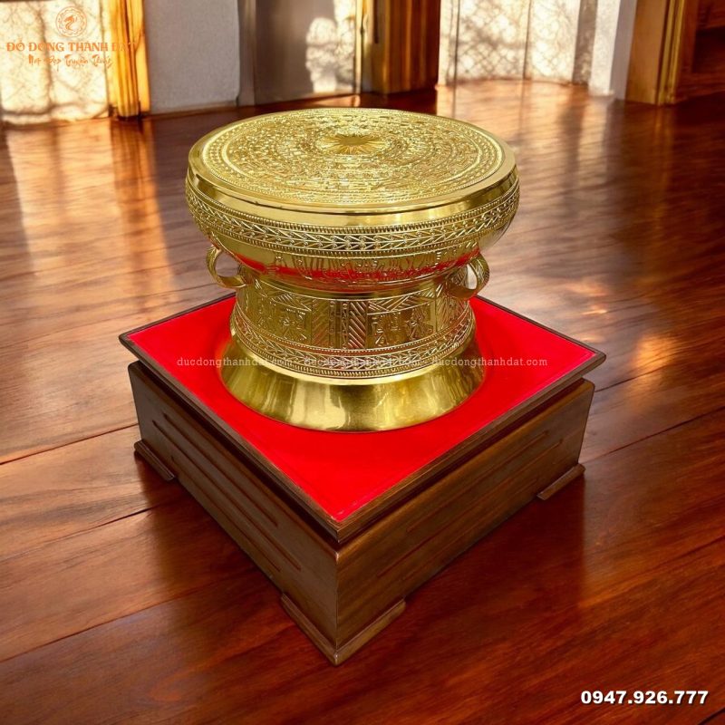 Trống đồng dát vàng đường kính 40