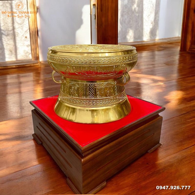 Trống đồng dát vàng đường kính 40