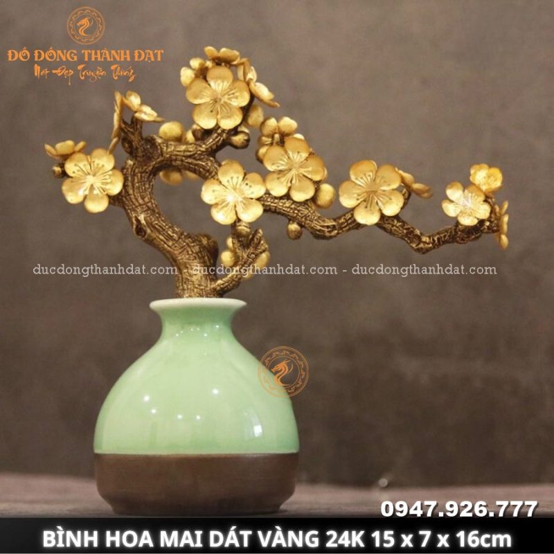 Bình hoa mai dát vàng 24k