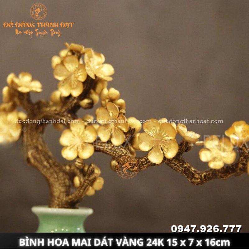 Bình hoa mai dát vàng 24k