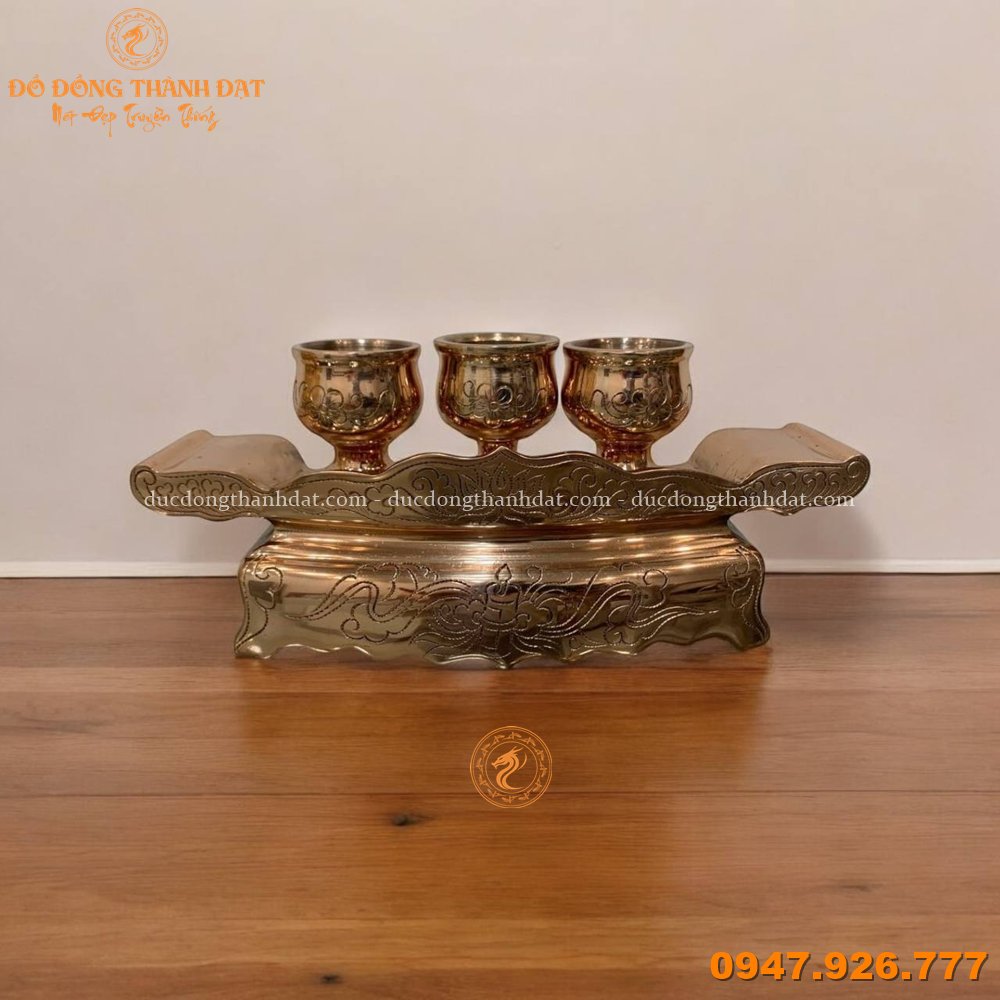 Bộ ngai chén đồng đỏ (3)