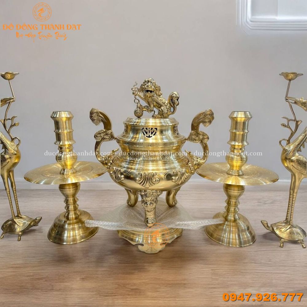 Bộ ngũ sự catut chạm sòi cao 70cm (2)