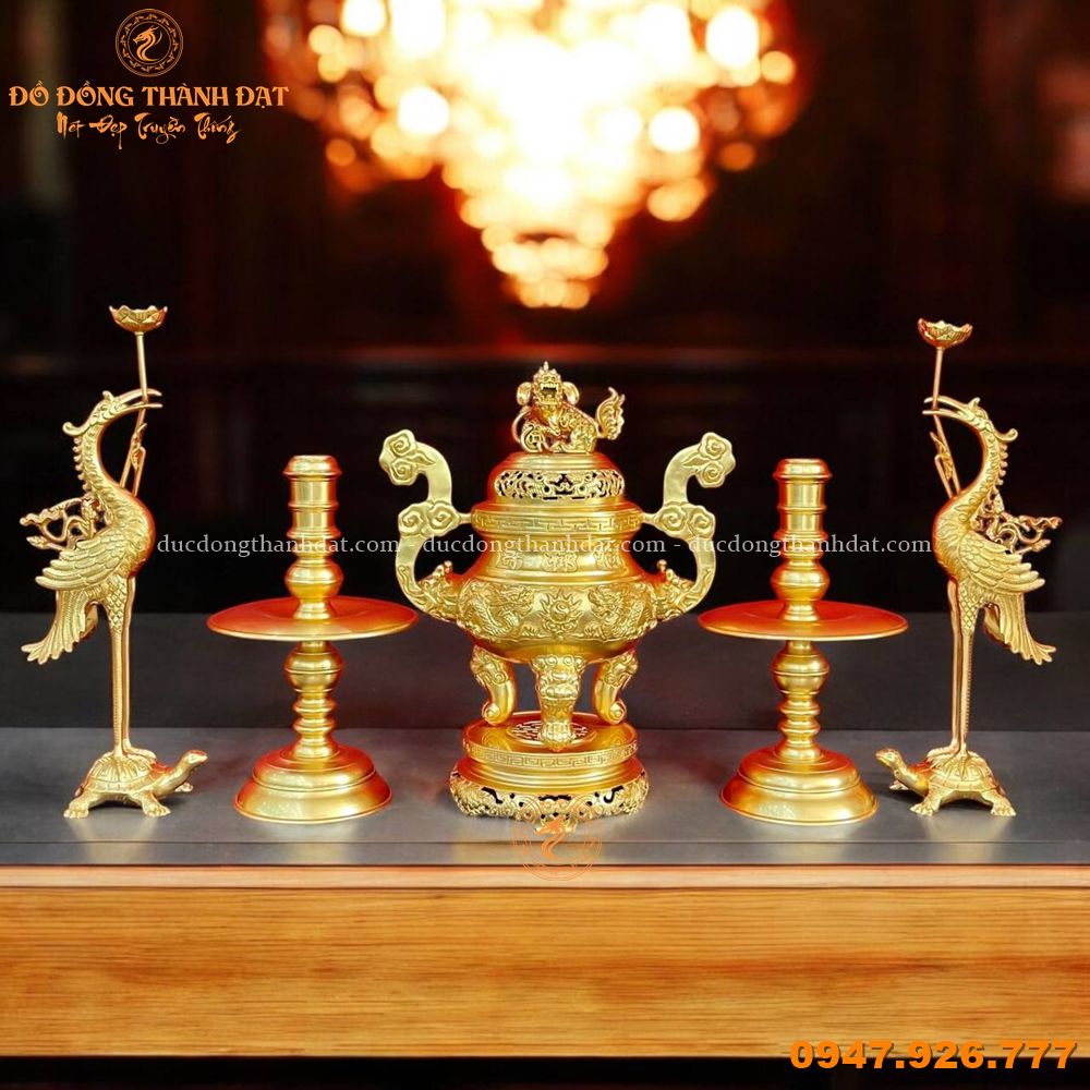 Bộ ngũ sự dát vàng 9999 cao 60cm (1)