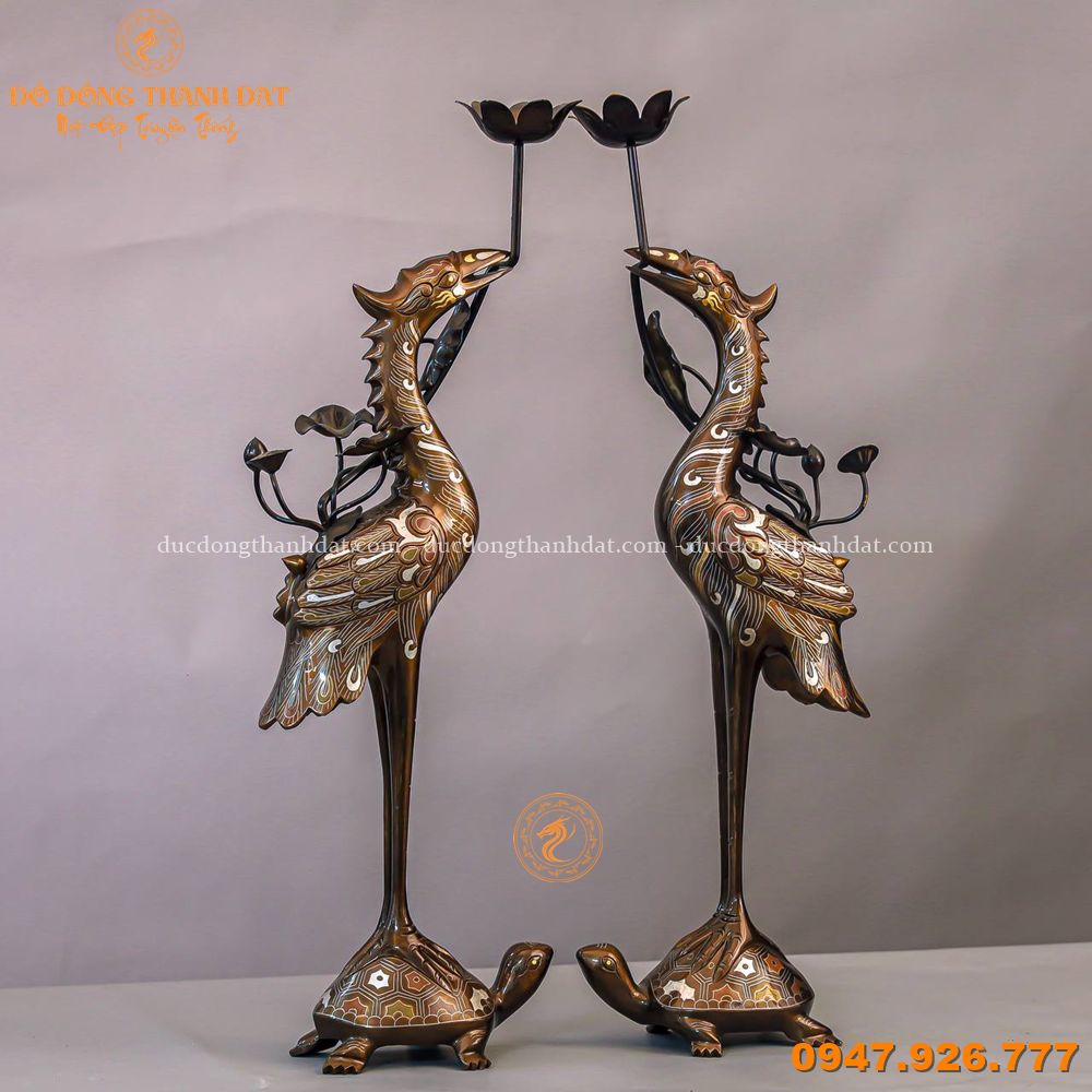 Hạc khảm ngũ sắc cao 50cm (6)
