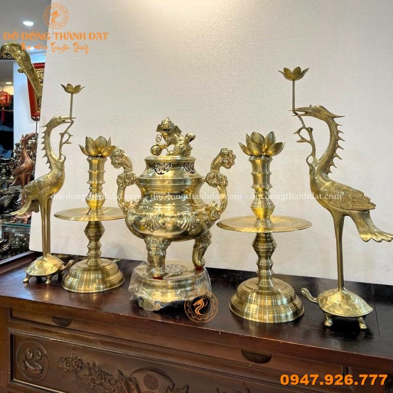 Bộ ngũ sự đồng catut cao 45cm (1)