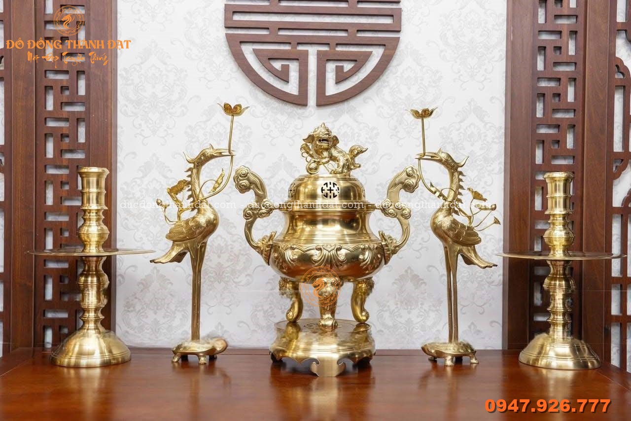 Bộ đồ thờ ngũ sự đồng catut