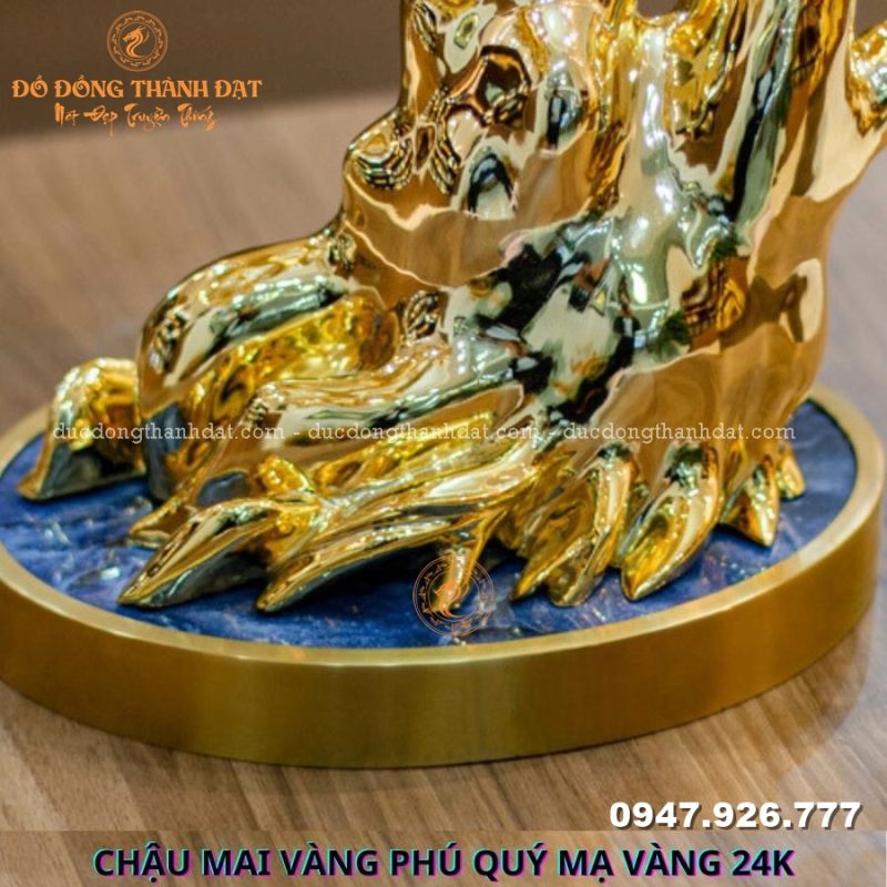 Chậu mai phú quý mạ vàng 24k