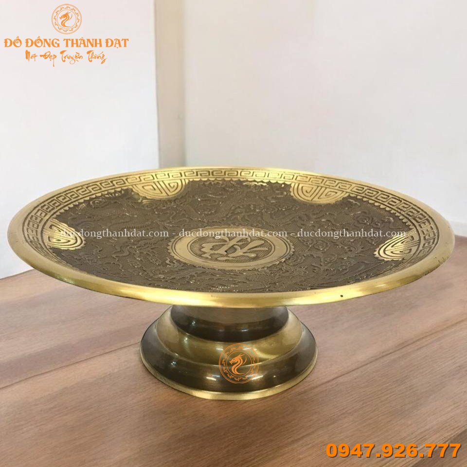 Mâm bồng đồng vàng giả cổ (3)