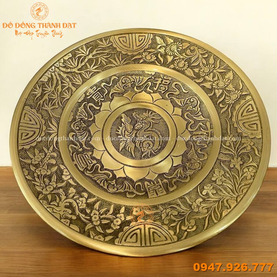 Mâm bồng đồng vàng mộc (1)