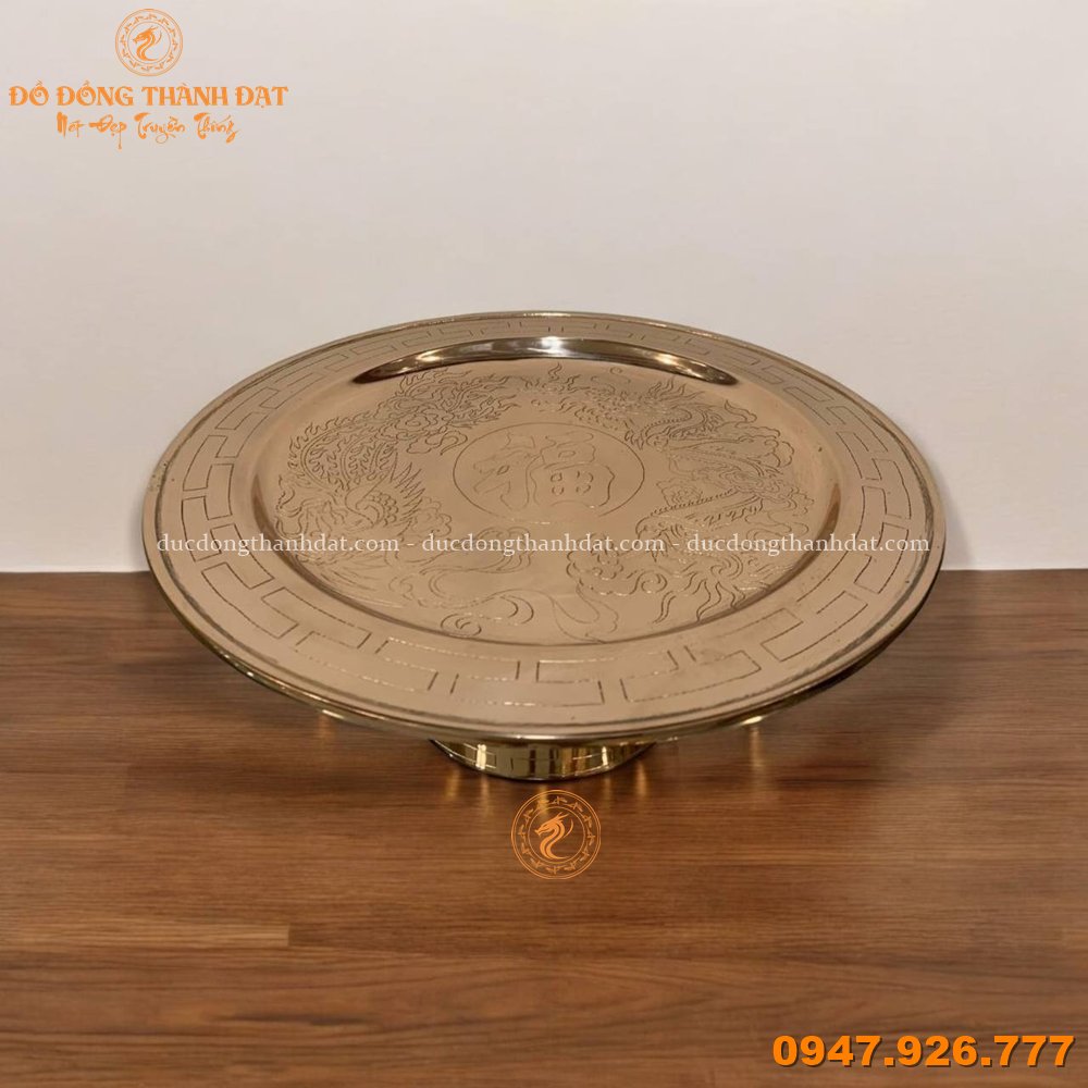 Mâm bồng đồng đỏ 