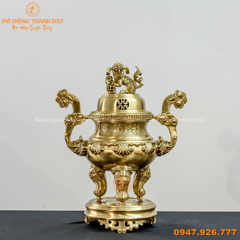 Đỉnh đồng vàng mộc cao 60
