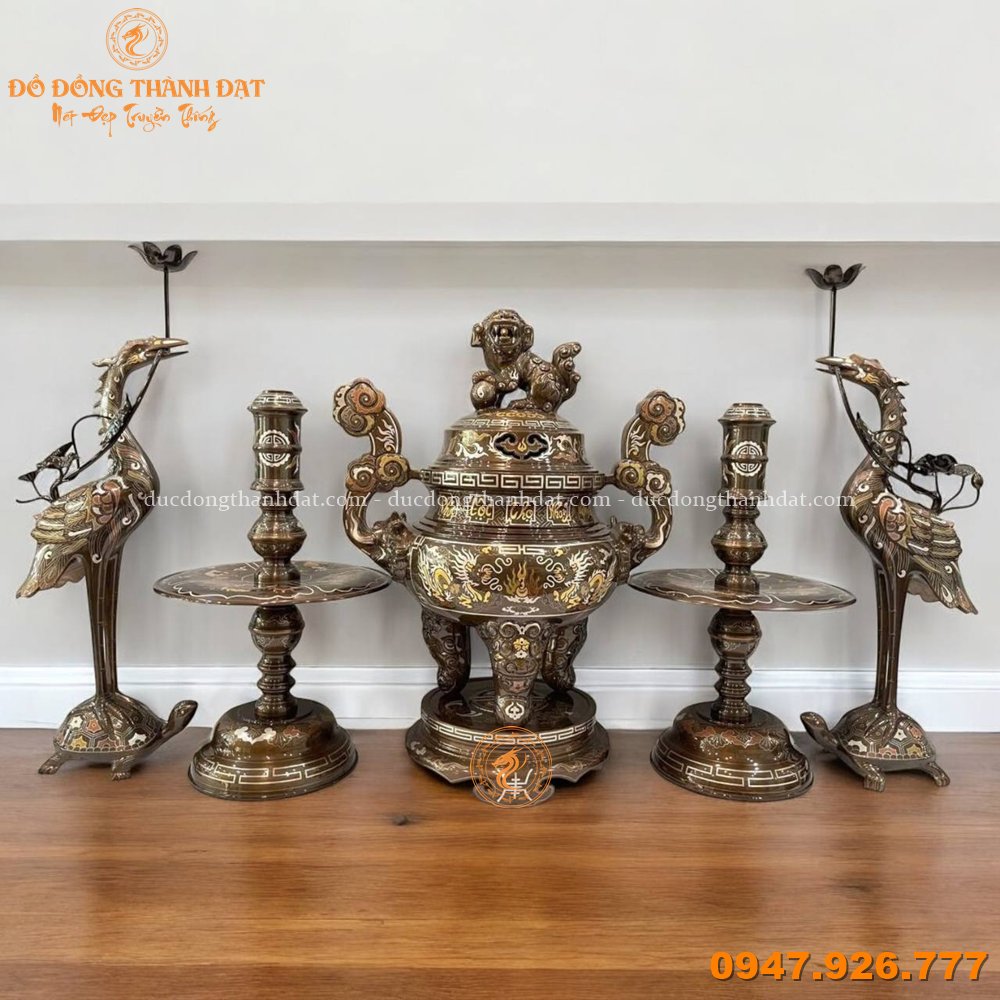 Ngũ sự khảm ngũ sắc cao 60cm chữ việt