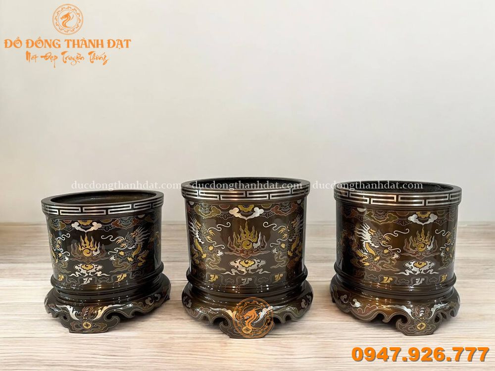 bát hương khảm ngũ sắc song long (2)