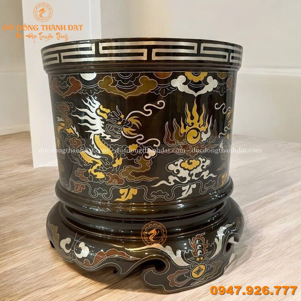 bát hương khảm ngũ sắc song long (4)