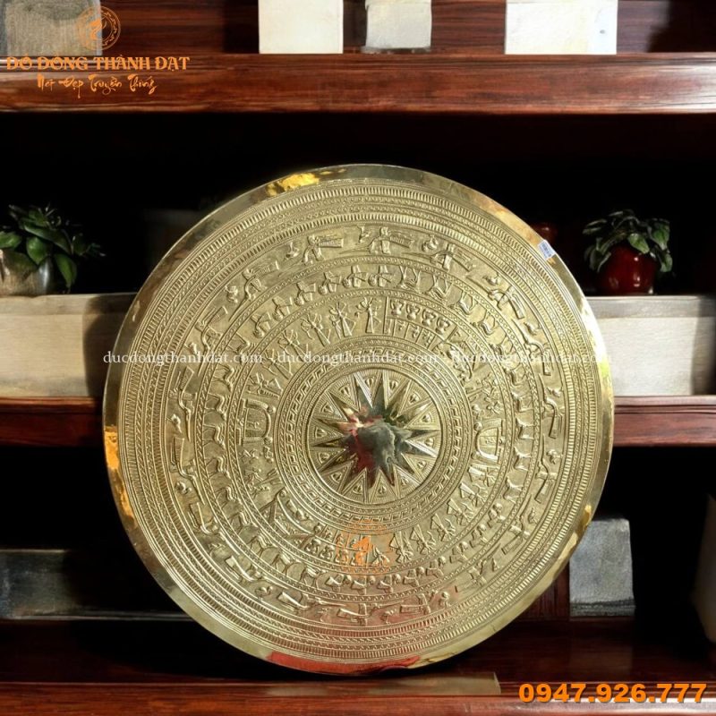 Mặt Trống Đồng Vàng Đường Kính 1M Hàng Gò thủ công