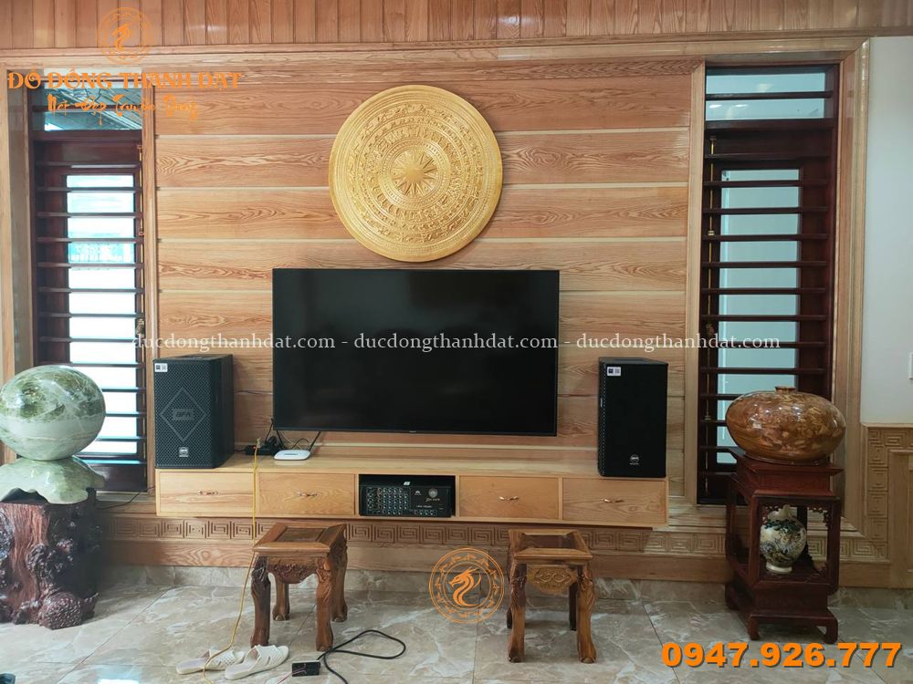 Lắp đặt mặt trống gò dát vàng 9999 tại Hà Nam