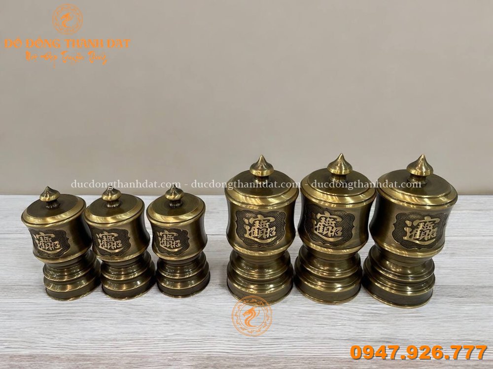 Đài đồng vàng giả cổ 10cm (1)
