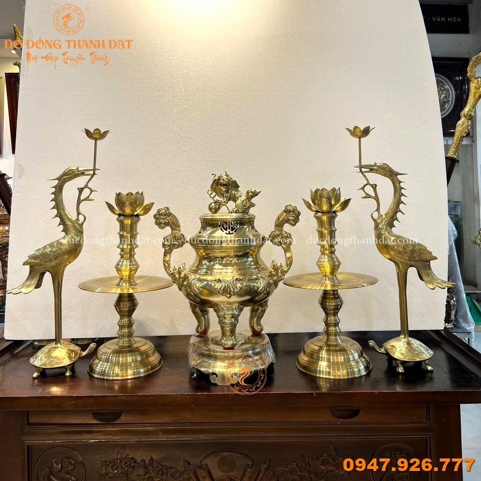 Bộ Ngũ Sự Đồng Catut Cao 45cm