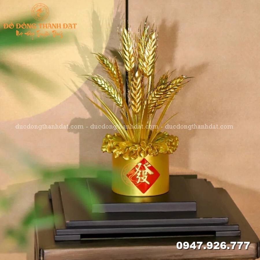 Bó lúa phong thuỷ dát vàng 9999