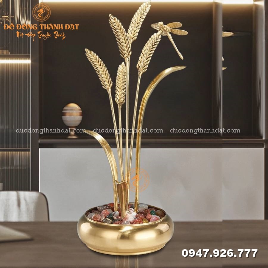 Bó lúa mạch 5 bông mạ vàng 24k
