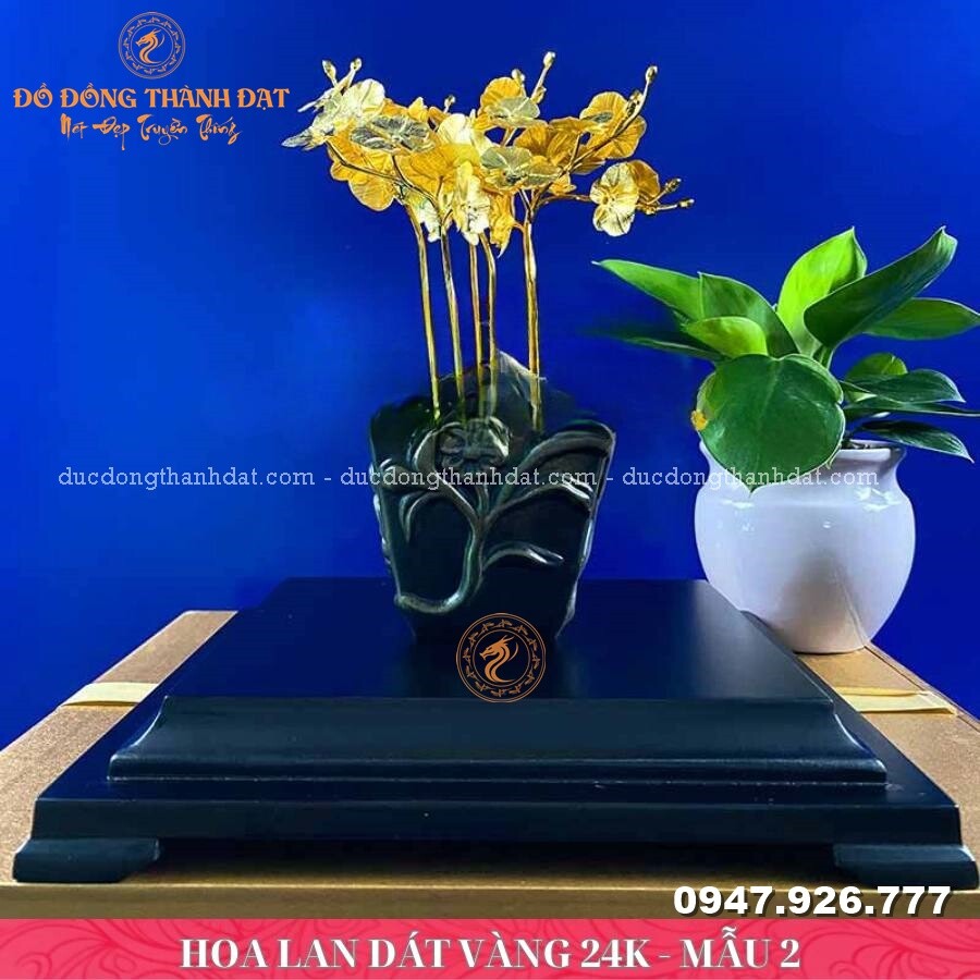 Chậu lan hồ điệp mạ vàng 24k 5 cành mẫu 2