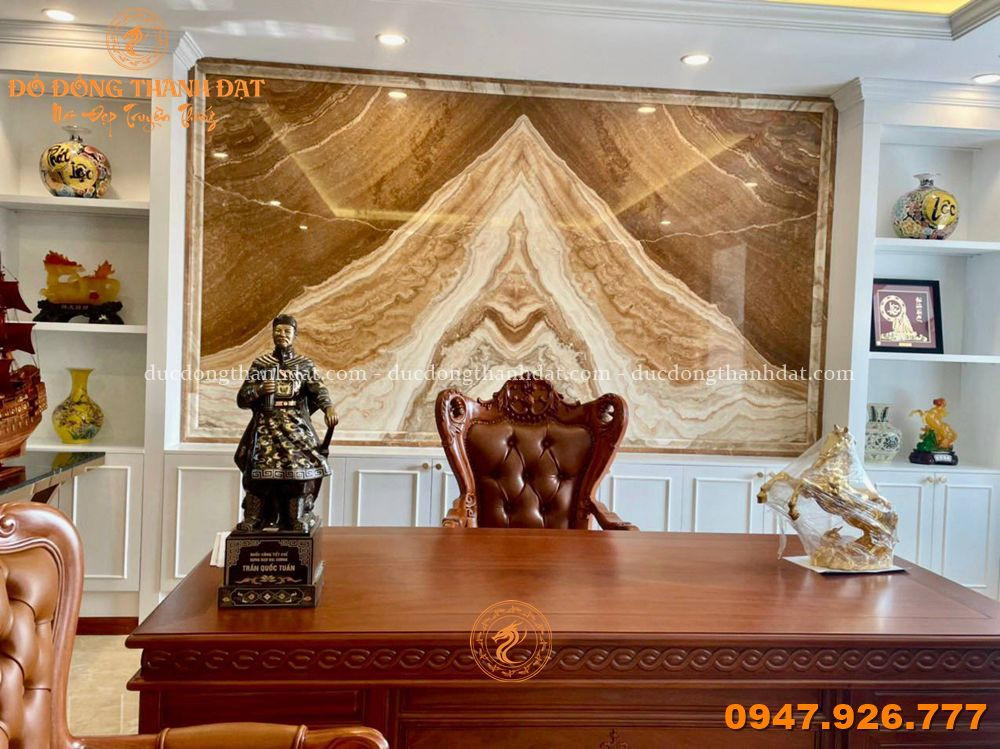 Tượng đồng Trần Hưng Đạo khảm tam khí kỹ cao 50cm 9 Feedback Tuong Tran Hung Dao (4)