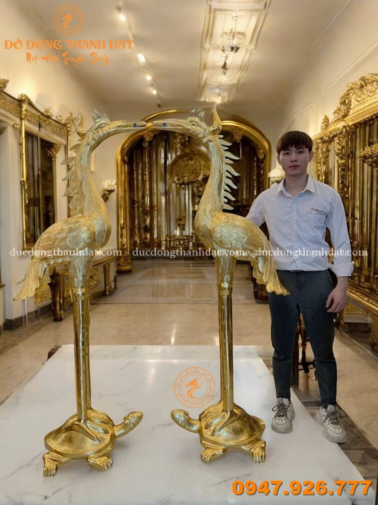 Hạc Thờ Dát Vàng 9999 Cao 1m72