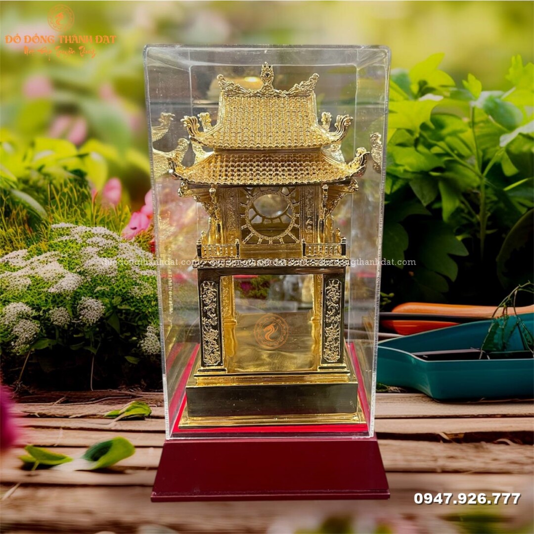 Khuê Văn Các cao 23cm mạ vàng 24k