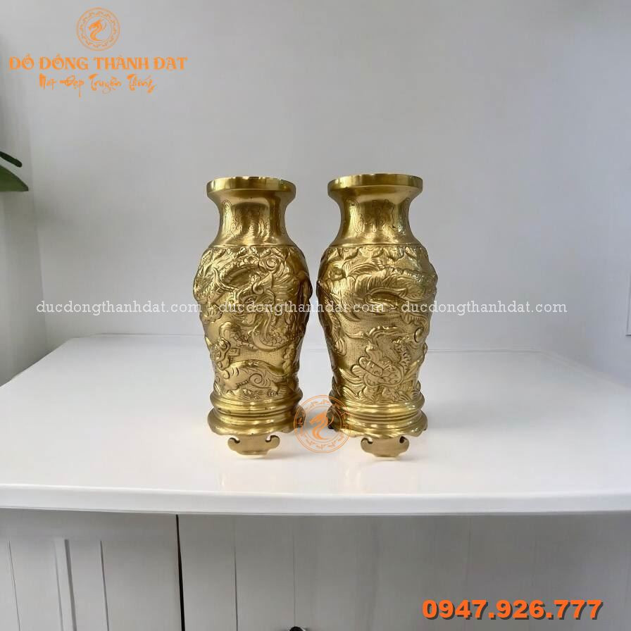 Lọ Hoa Catut Rồng Phượng Nổi