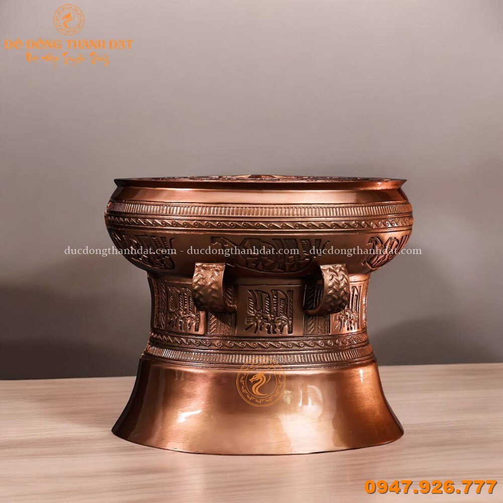Quả trống đồng vân chìm đường kính 20cm