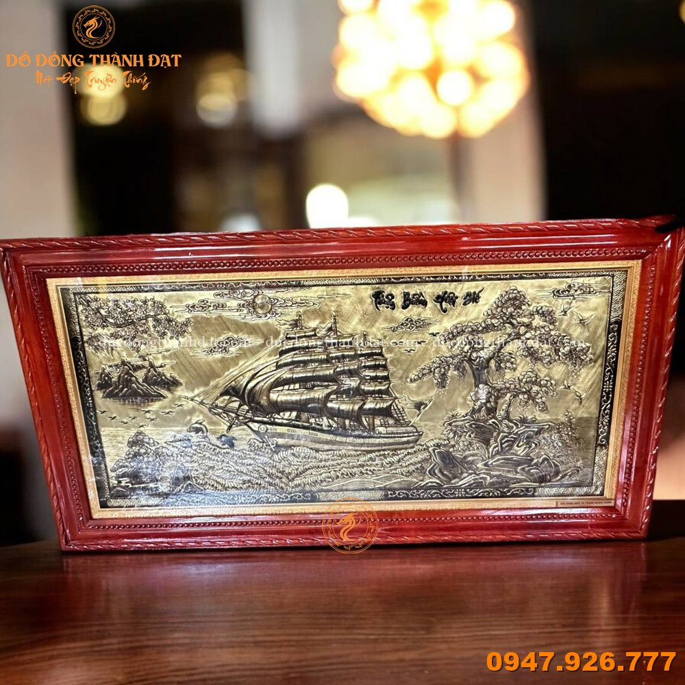 Tranh Thuận Buồm Xuôi Gió Xước Giả Cổ 1m7x90