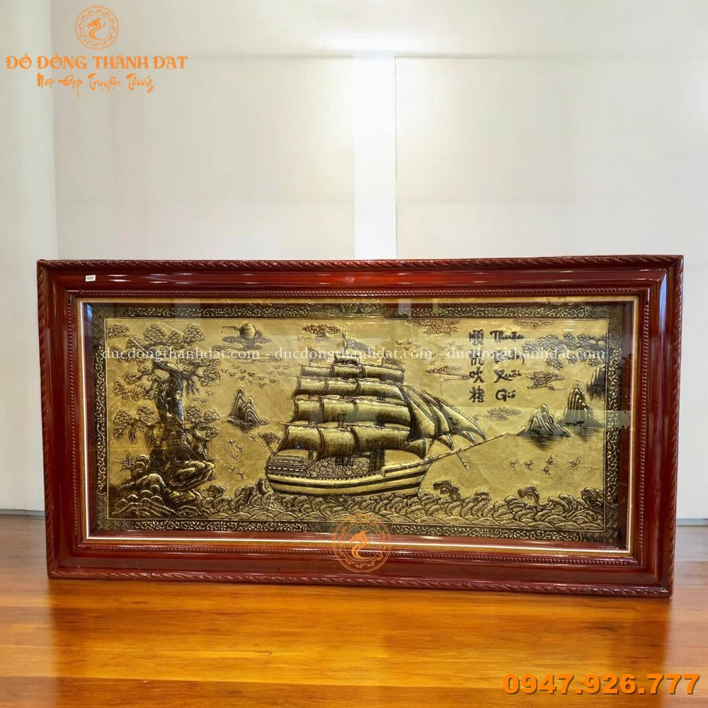 Tranh Thuận Buồm Xuôi Gió Xước Giả Cổ 2m3x1m2