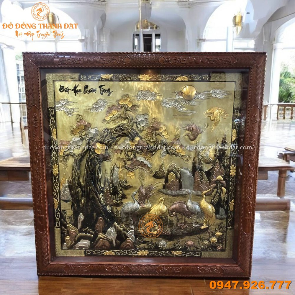 Tranh Bách Hạc Quần Tùng 2m3x2m