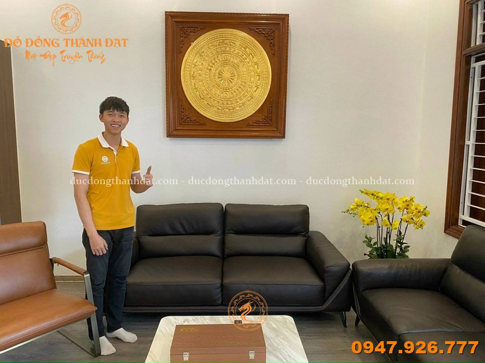 Tranh Trống Đồng Dát Vàng 9999 Đường Kính 70cm Khung Gỗ Gụ 98 3 Feedback Mat Trong Dong (17)