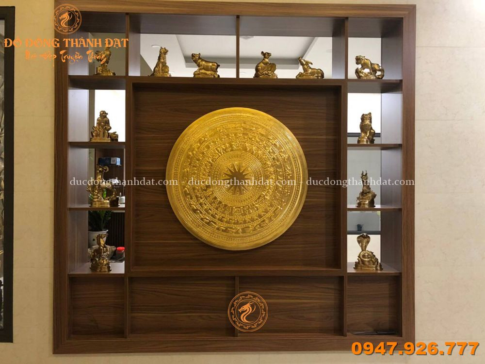 Mặt Trống Đồng Mạ Vàng 90cm Khung Gỗ Gụ 1m2 4 Feedback Mat Trong Dong (49)