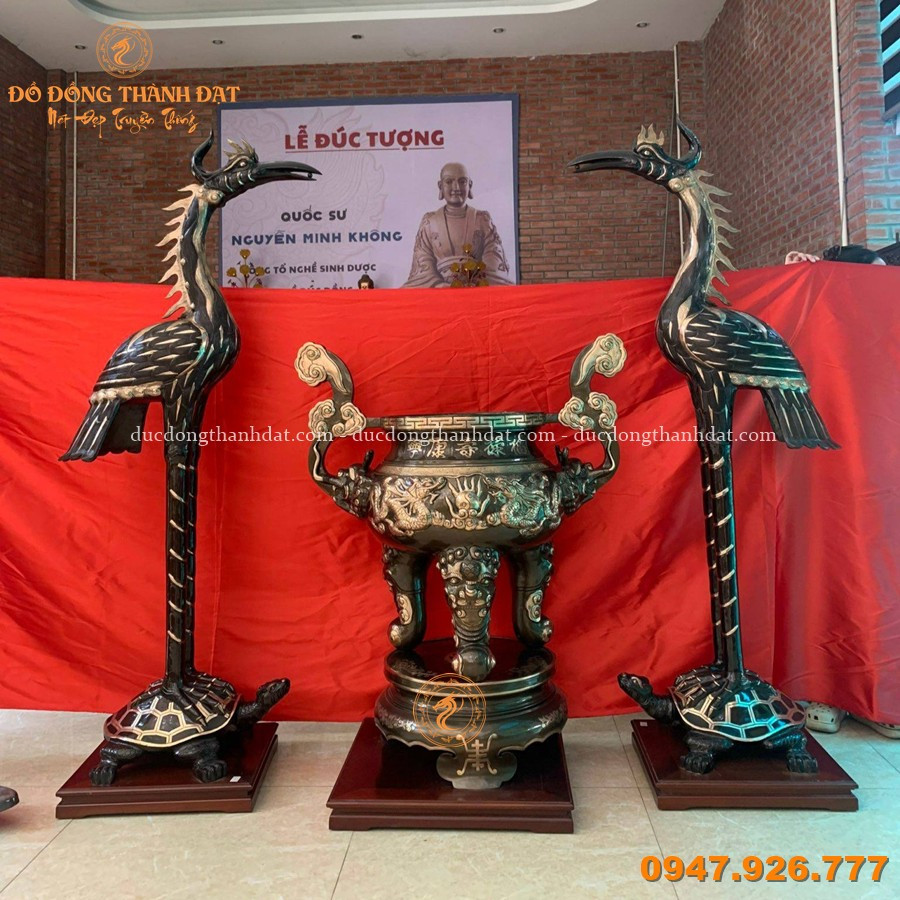 Hạc Thờ Bằng Đồng Catut Cao 1m97 4 Hac Tho Lu Huong Dong Co Lon (9)