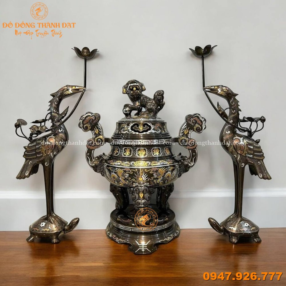 Ngũ Sự Khảm Ngũ Sắc Cao 40cm (2)