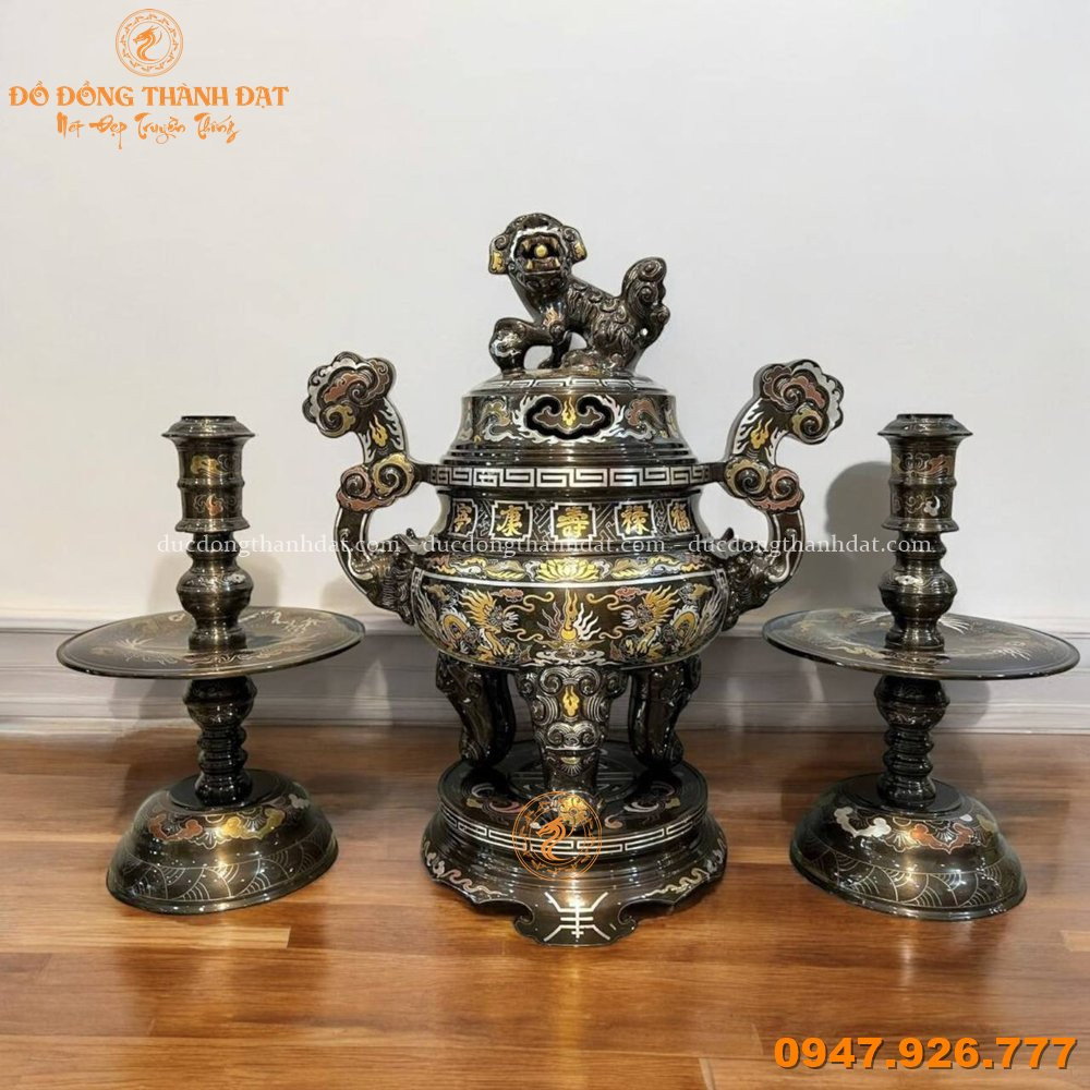 Ngũ Sự Khảm Ngũ Sắc Cao 40cm (3)