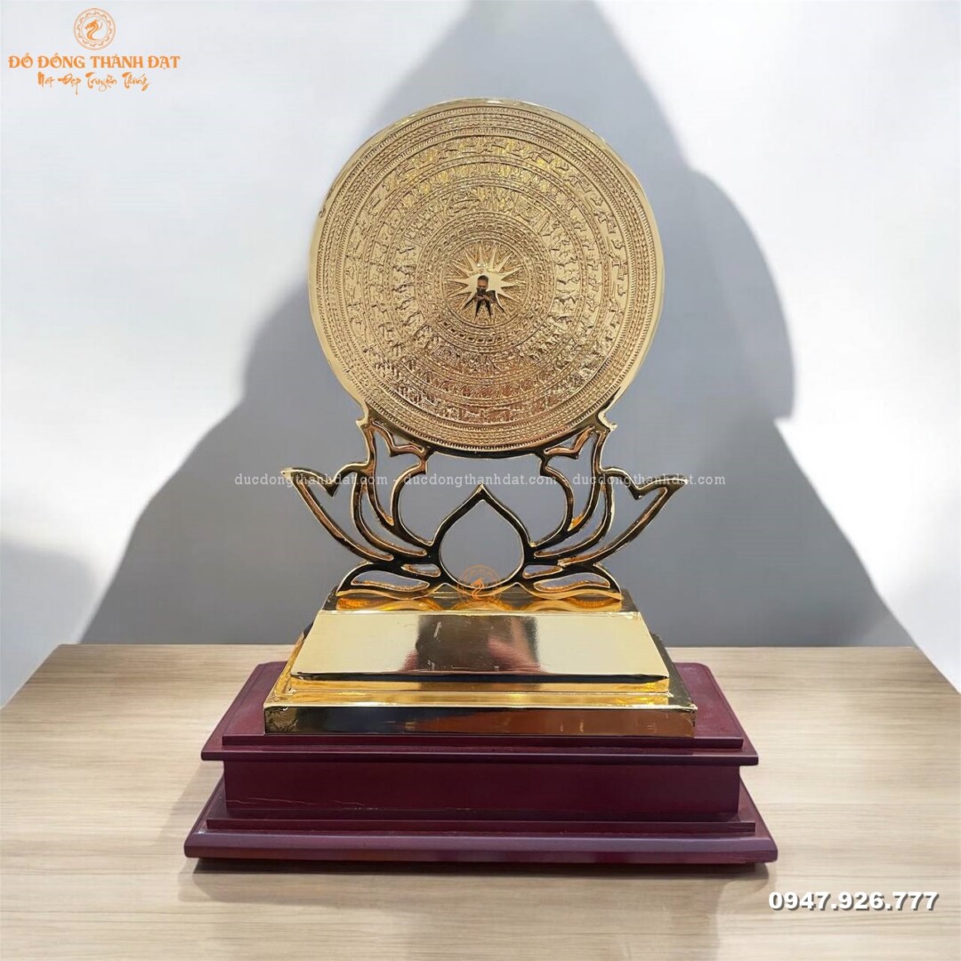 Mặt trống 20cm đế sen mạ vàng 24k