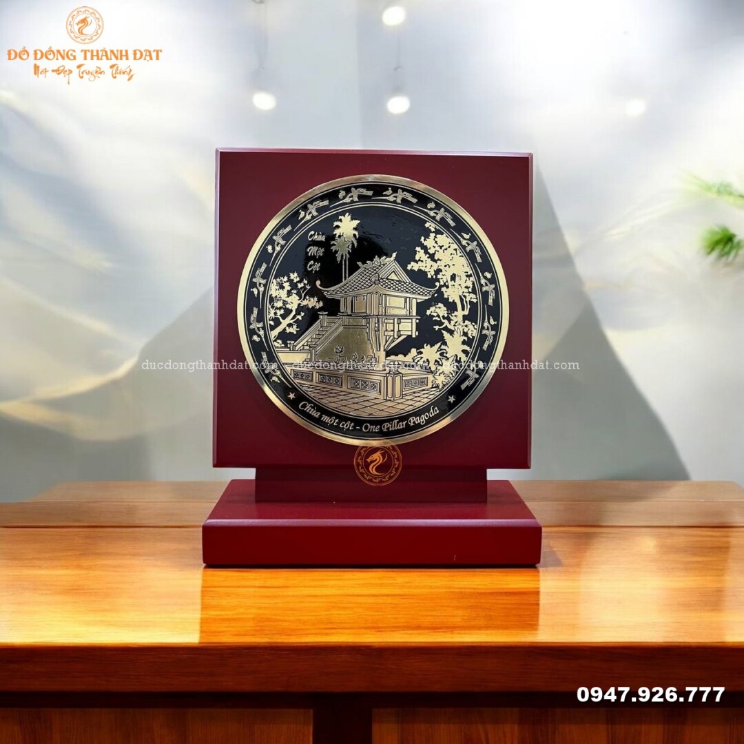 Chùa một cột khung gỗ 23x30cm