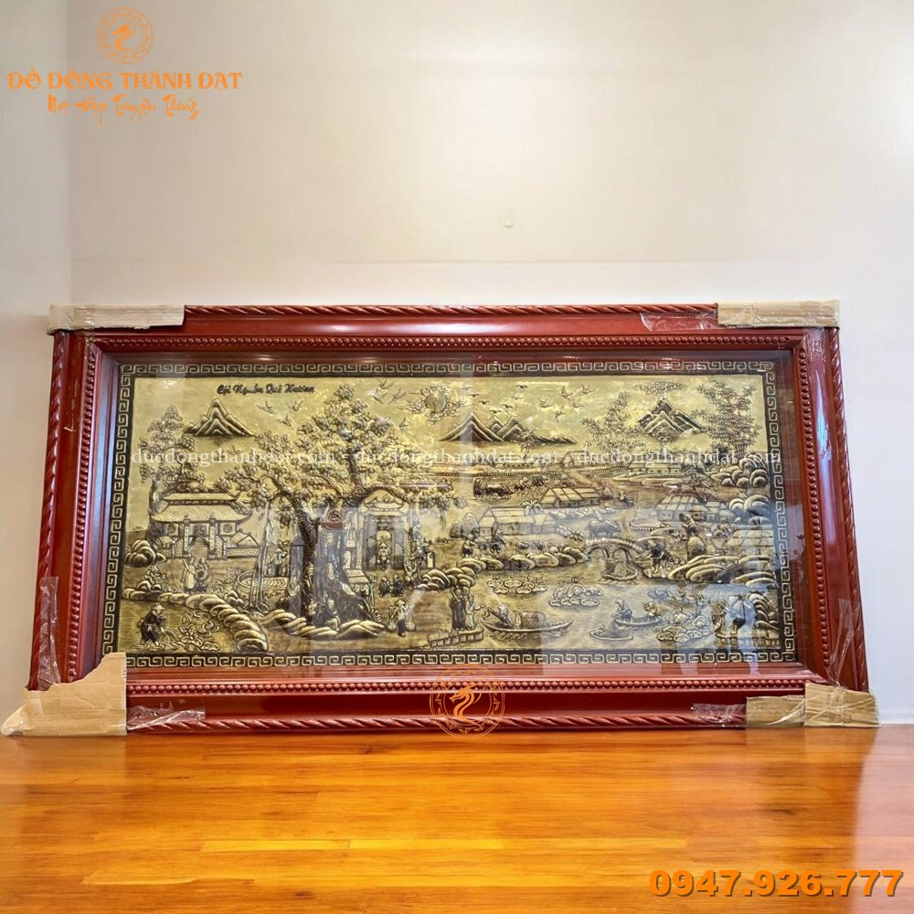 Tranh Cội Nguồn Quê Hương Xước Giả Cổ 1m7x90