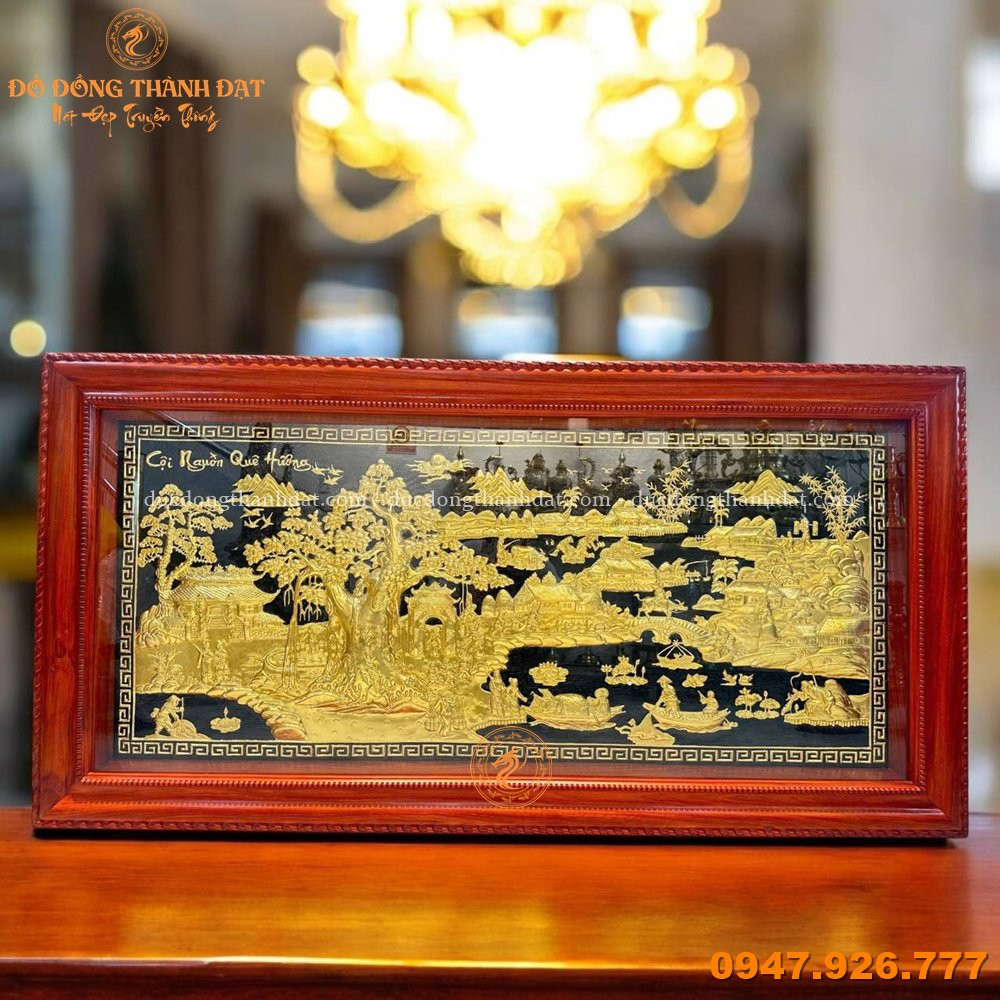 Tranh Cội Nguồn Quê Hương Mạ Vàng 1m7x90