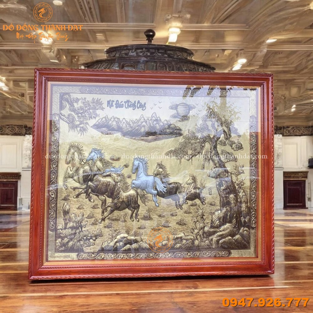 Tranh Mã Đáo Thành Công Tam Khí KT:2m x 1m8