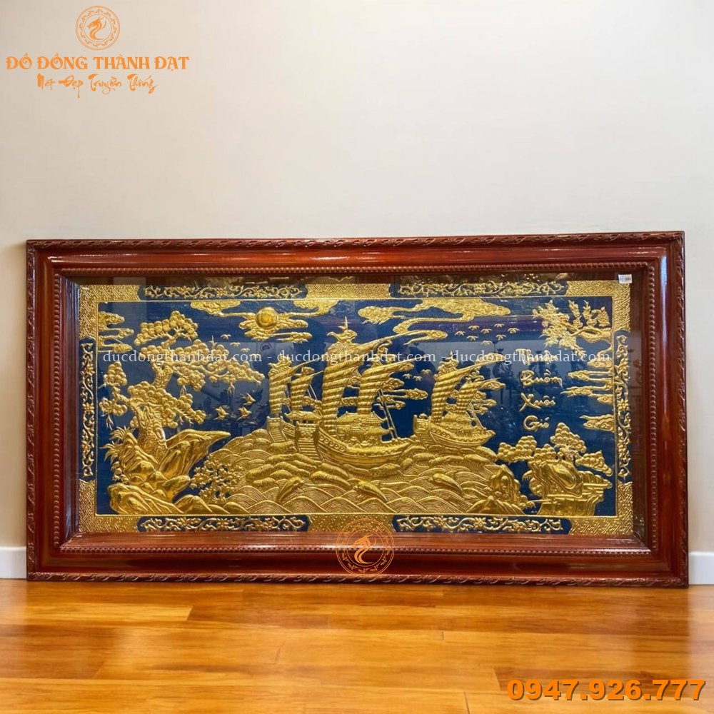Tranh Thuận Buồm Xuôi Gió Dát Vàng 1m7x90