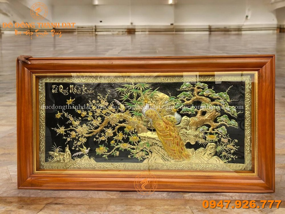 Tranh Tứ Quý Như Xuân 1m7x90cm